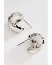 Anthropologie - Chunky Bezel Crystal Hoops - Lyst