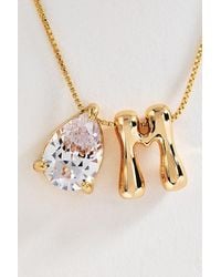 By Anthropologie - Bubble Initial & Pear-Cut Stone Necklace - Lyst