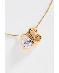 By Anthropologie - Bubble Initial & Pear-Cut Stone Necklace - Lyst