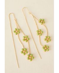 By Anthropologie - Plated Daisy Sparkle Threader Earrings - Lyst