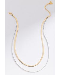 Anthropologie - Double Layer Herringbone Necklace - Lyst