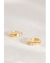 Rachel Jackson - Plated Birthstone Huggie Hoop Earrings - Lyst