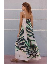 Corey Lynn Calter Calista Embroidered Basque-Waist Midi Dress in Green |  Lyst UK