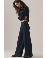Maeve - Scallop-Edge High-Rise Wide-Leg Jeans - Lyst