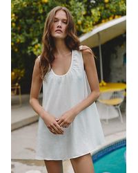Celandine - Easy Linen-Blend Scoop Mini Dress - Lyst
