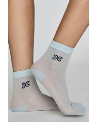 Maeve - Logo Sheer Socks - Lyst