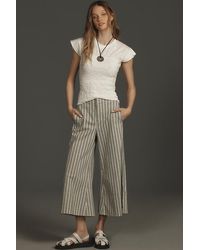 Pilcro - The Foxglove Mid-rise Cropped Flare Wide-leg Trousers - Lyst
