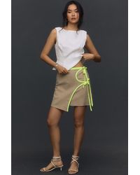 Maeve - Side-tie Structured Mini Skirt - Lyst