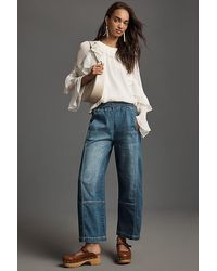 Pilcro - The Izzie Relaxed Pull-On Barrel Jeans By - Lyst