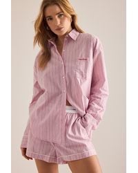 Calvin Klein - V-Day Poplin Shirt & Shorts Pyjama Set - Lyst