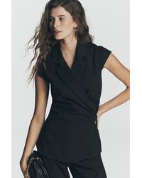 Maeve - Short-Sleeve V-Neck Wrap Top - Lyst
