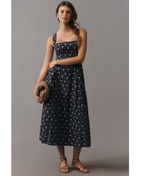 Maeve - Printed A-Line Halter Midi Dress - Lyst