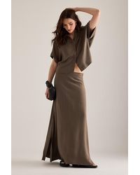 SELECTED - Viva Linen-Blend Maxi Skirt - Lyst