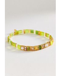 Anthropologie - Colourful Beaded Chicklet Stretch Bracelet - Lyst