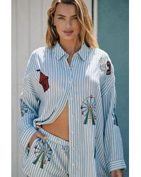 Celandine - Linen Embroidered Buttondown Shirt - Lyst