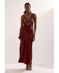 Bardot - Torie Satin Lace Maxi Slip Dress - Lyst