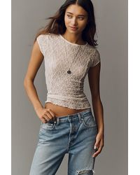 By Anthropologie - Sheer Lace Top - Lyst