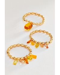 By Anthropologie - Crystal Stretch Rings, Set Of 3 - Lyst