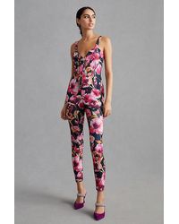 Anthropologie By Floral Sweetheart Jumpsuit - Pink