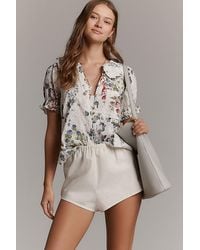 Pilcro - The Keira Collared Button-Front Blouse By - Lyst