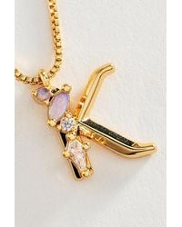 By Anthropologie - Crystal Initial Necklace - Lyst