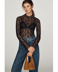 By Anthropologie - Sheer Lace Turtleneck - Lyst