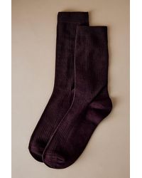 By Anthropologie - Ribbed Trouser Socks - Lyst