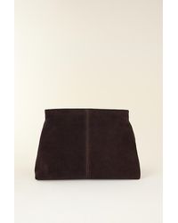 Flattered - Clay Suede Clutch Bag - Lyst