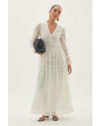 By Anthropologie - Long-Sleeve Embroidered Maxi Dress - Lyst