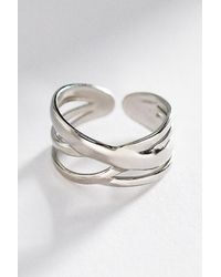 By Anthropologie - Water-Resistant Open Stacked Band Ring - Lyst