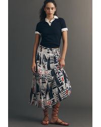 Maeve - Graphic Tiger Piped Maxi Skirt - Lyst