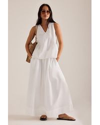SELECTED - Sleeveless V-Neck Peplum Top - Lyst