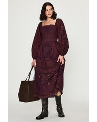 Bl-nk - Cutwork Long-Sleeve 100% Cotton Midi Dress - Lyst