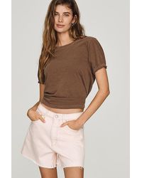 Pilcro - The Bennie Cotton-Slub Crew-Neck T-Shirt By Puff-Sleeve Edition - Lyst