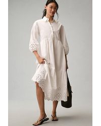 Maeve - The Bettina Tiered Shirt Dress By : Eyelet Edition - Lyst
