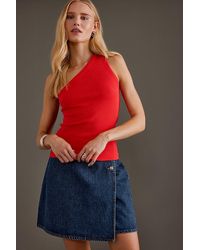 SELECTED - Anna Ribbed One-shoulder Top - Lyst