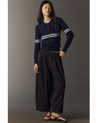 Maeve - Cotton-Linen Barrel Trousers - Lyst