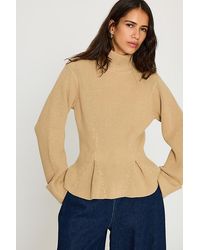 ALIGNE - Chase High-Neck Wool-Blend Peplum Jumper - Lyst