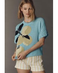 Maeve - Short-Sleeve Crew-Neck Veggie Motif Graphic Jumper - Lyst