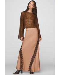 By Anthropologie - The Tilda Lace-Trim Maxi Slip Skirt - Lyst