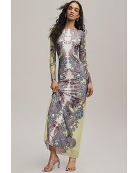 AFRM - Boat-Neck Long-Sleeve Maxi Dress - Lyst