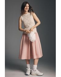 By Anthropologie - Twofer Sleeveless Poplin Midi Dress - Lyst
