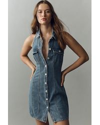Pilcro - Sleeveless Denim Mini Dress - Lyst