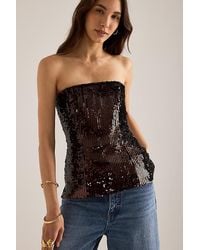 Bardot - Helenia Sequin Bandeau Top - Lyst