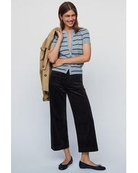 Maeve - The Colette Cropped Wide-Leg Trousers By Corduroy Edition - Lyst