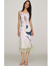 Maeve - Cowl-Neck Lace Trim Sleeveless Midi Dress - Lyst