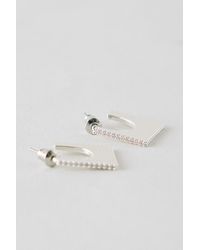 By Anthropologie - Sparkle Square Huggie Hoop Earrings - Lyst