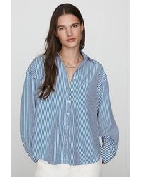 Maeve - The Shrunken Bennet Ruched-Back Buttondown Shirt By - Lyst