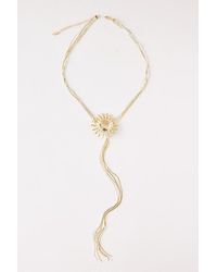 By Anthropologie - Plated Sunflower Y Necklace - Lyst