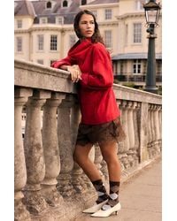 By Anthropologie - Suede Funnel-Neck Jacket - Lyst